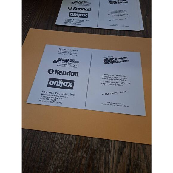 Vintage Jasper Engines Pontiac Tommy Lewis Racing Sponsor Card 9x6 - Picture 2 of 2